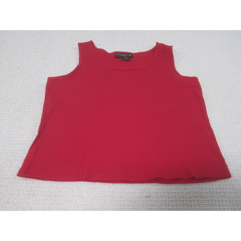 Venezia Shirt Womens 1X 18/20 Red Tank Top Scoop Neck Casual Sleeveless‎ Blouse